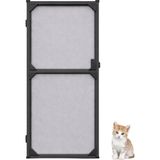 Sineklikstore Menteşeli Çelik 90x210 cm Antrasit Gri Kapı Kedi Sinekliği