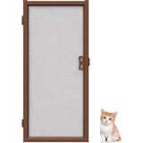 Sineklikstore Menteşeli Pencere Kedi Sinekliği – 70 x 130 cm – Koyu Kahverengi – Demir, Ahşap, Çelik, Pimapen ve Alüminyum ile Uyumlu