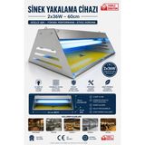 Sinektech Elektrikli Yapışkan Levhalı Sinek Öldürücü 2X36W 60CM Sinek Cihazı Sinek Tutucu Sinek Yakalama Cihazı - 72w