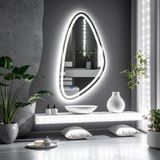 Sinela Led'li Lazer Kumlamalı Lavabo & Banyo Aynası (Dokunmatik Sensörlü) beyaz ledli 120 x 60