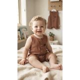 Sinem Çeyiz Ncxs 262183 Bebek Kahverengi Happy Müslin Tulum - 6 - 9 Ay
