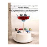 Sinem Gift Arabalar Konseptli Pasta Süsü - Doğum Günü Konsepti - Pasta süsü - 6lı Cupcake süsü