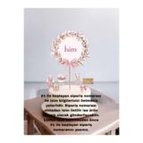 Sinem Gift Baby Shower Pasta Süsü - Baby Shower Süslemeleri - Pembe Doğum Günü Konsepti