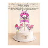 Sinem Gift My Melody Doğum Günü Konsepti - My Melody Pasta Süsü - 6 lı Cupcake Süsü