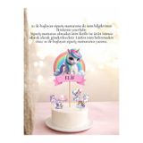 Sinem Gift Unicorn Doğum Günü Pasta Süsü - Unicorn Doğum Günü Konsepti - Unicorn 6 lı Cupcake Süsü
