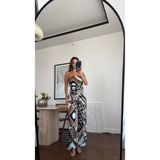 sinem kıvanç DESENLİ BLUZ PANTOLON SATEN TAKIM