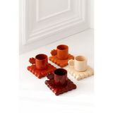 SİNEM YAMAN HOME BİSKÜVİ 100 ML 4LÜ FİNCAN TAKIMI / EL YAPIMI SERAMIK FİNCAN TAKIMI