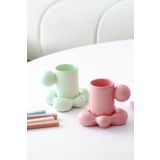SİNEM YAMAN HOME BULUT YEŞİL VE PEMBE 2Lİ EL YAPIMI SERAMİK FİNCAN TAKIMI