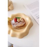SİNEM YAMAN HOME VANİLYA SERAMİK 17CM SERVİS/TATLI/MEZE/SUNUM TABAĞI / EL YAPIMI SERAMİK DEKORATİF TABAK