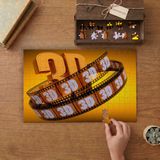 Sinema 3D Yazılı Film Şeridi Tasarımı 240 Parça Ahşap Puzzle Ahşap Kutuda MP00456