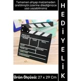 #Sinema Dekoratif Çalışma Odası Ev Ofis Hediyelik Süs Eşya Nostaljik Retro Yazı Yazılabilir Ahşap Şık Estetik Film Sinem