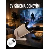 Sinema Projektörü Android Hdmı Usb Wifi Ses Çıkışlı Ayaklı Projeksiyon Taşınabilir Yeni Nesil