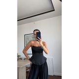sinemkivanc co SATEN STRAPLEZ KORSE BLUZ