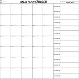Sinerjim Aylık Planlayıcı Manyetik Duvar Stickerı Takvim Plan Çizelgesi - Ürün Boyutları: 110 cm x 100 cm