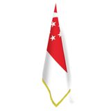 Singapur Bayrağı - Ofis-Makam-Toplantı Odaları - Saçaklı Makam Bayrağı