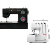 Singer 4432 Heavy Duty Dikiş Makinesi ve Elmas 328 Ev Tipi Overlok Makinesi Metal 4 İplik Avantajlı Paket