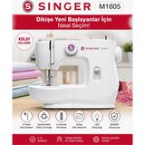 Singer Mekanik Ev Tipi Dikiş Makinesi 6 Dikiş ve Dekoratif Desen, 4 Adımda Ilik Açma, LED Işık, Geri Dikiş, Serbest Kol, Fermuar ve Düğme Dikme, Ayarlanabilir Dikiş Uzunluğu, Metal Çalışma Alanı