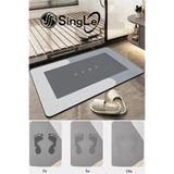 Single ( 1 Adet ) 40*60 CM Banyo Paspası Kaymaz Tabanlı Su Emici Yapı Kare