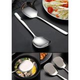 Single ( 2 Adet ) Paslanmaz Çelik 21 cm Paslanmaz Çelik Lüx Servis Salata Kaşığı Çelik Servis Yemek Kaşığı - Gümüş