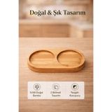 Single 2 Bölmeli Bambu Yağdanlık Altlığı 23×12 Cm