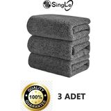 Single ( 3 Adet ) Mikrofiber Leke Bırakmaz Araç Yıkama Kurulama Oto Cam Temizlik Havlusu 40x40cm