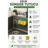 Single 3m Yapışkanlı Telli Bulaşık Süngeri Tutacağı 2 Adet Çok Amaçlı Kullanım İçin İdeal