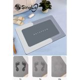 Single 40x60 cm Kaymaz Tabanlı Su Emici Kare Banyo Paspası Yumuşak Yapı ile Rahat Kullanım