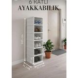 Single 6 Katlı Modüler Istiflenebilir Ayakkabılık Ayakkabı Saklama Kutusu Çok Amaçlı Katlanabilir Dolap - Beyaz