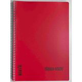 Single Color Sıngle Color A4 96 Yaprak Çizgili Pp Kapak Spiralli Defter Kırmızı