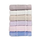 Single Jakarlı Bambu El Havlusu 6 Lı Paket - 60 x 90 cm - Renkli