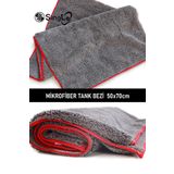 Single Mikrofiber Kırmızı Biyeli Oto Yıkama ,kurulama ,araba Tank Temizlik Bezi 50x70 Cm