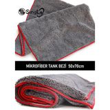Single Mikrofiber Oto Yıkama Temizlik Bezi 50 x 70 cm Kırmızı Biyeli Yüksek Emicilik Özelliği