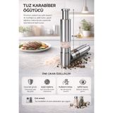 Single Paslanmaz Çelik Basmalı Tuz Karabiber Baharat Öğütücü