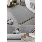 Single Premium Gri Banyo Paspası Yumuşak Mikrofiber Dokulu