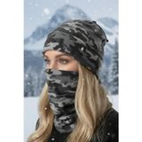 Single Sword 2 li set Unisex Kışlık Polar Boyunluk & Bere Olan Çok Amaçlı Soğuk Hava Koruması 0//KAMUFLAJ