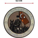 Single Sword Atın Üstündeki Türk’tür, Türk Değilse Yüktür Cırtlı Arma Patch 9.5 cm