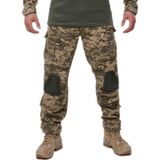 Single Sword Dizlikli Kamuflaj Taktik Erkek&kadın Outdoor Kargo Pantolon - 3XL - Kamuflaj Siyah