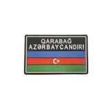 Single Sword Karabağ Azerbaycanındır Yazılı Azerbaycan Bayrağı Plastik Patch SİYAH