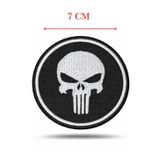 Single Sword Kurukafa Nakış Patch - Nakış Arma Peç SİYAH-BEYAZ