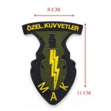 Single Sword MAK Nakış Patch Özel Kuvvetler Askeri Arma Cırtlı Tactical Patch SİYAH-SARI