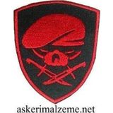 Single Sword Nakış Patch - Büyük Boy Bere-Bıçak Peç KIRMIZI-SİYAH