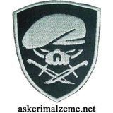 Single Sword Nakış Patch - Büyük Boy Bere-Bıçak Peç SİYAH-BEYAZ