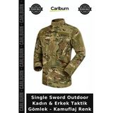 Single Sword Outdoor Kadın & Erkek Taktik Gömlek – Kamuflaj Renk Uzun Kollu Unisex Üst Askeri Tarz