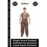 Single Sword Outdoor Softshell Su Geçirmez Kışlık Erkek Pantolon Cep Detaylı Kayak Kıyafeti