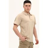 Single Sword Polo Yaka Kısa Kollu Taktik Tişört | BEDEN:2XL RENK:BEJ