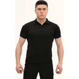 Single Sword Polo Yaka Kısa Kollu Taktik Tişört | BEDEN:S RENK:SİYAH - Siyah
