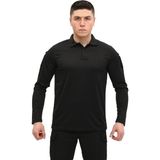 Single Sword Polo Yaka Uzun Kollu Taktik Tişört | BEDEN:2XL RENK:SİYAH - Siyah