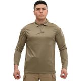 Single Sword Polo Yaka Uzun Kollu Taktik Tişört | BEDEN:S RENK:BEJ