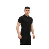 SINGLE SWORD Regular Fit Polo Yaka Kısa Kollu Erkek Taktik Siyah Tişört/T-shirt