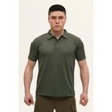 Single Sword Regular Fit Polo Yaka Kısa Kollu Erkek Tişört - Haki